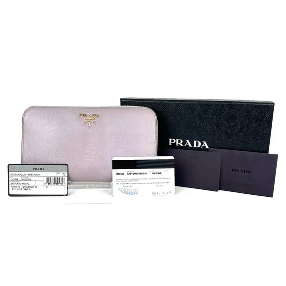 PRADA Saffian Zip Around Long Wallet Leather lavender - Picture 1 of 17
